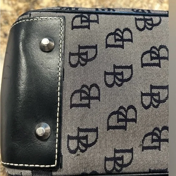 Dooney and Bourke Signature Small Double Handle Black and Gray Tote - Picture 5 of 11